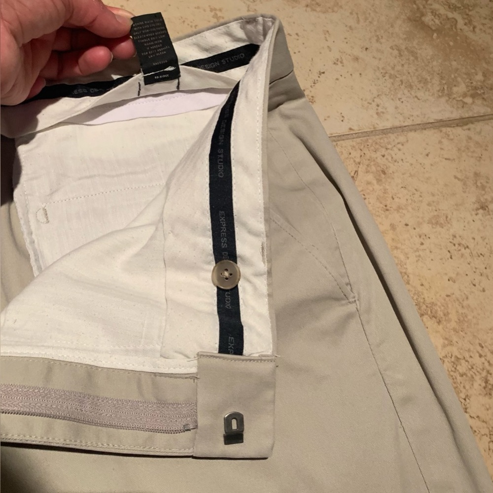 Express Khaki Stretch Cotton-Blend Suit Pant - Picture 7 of 10